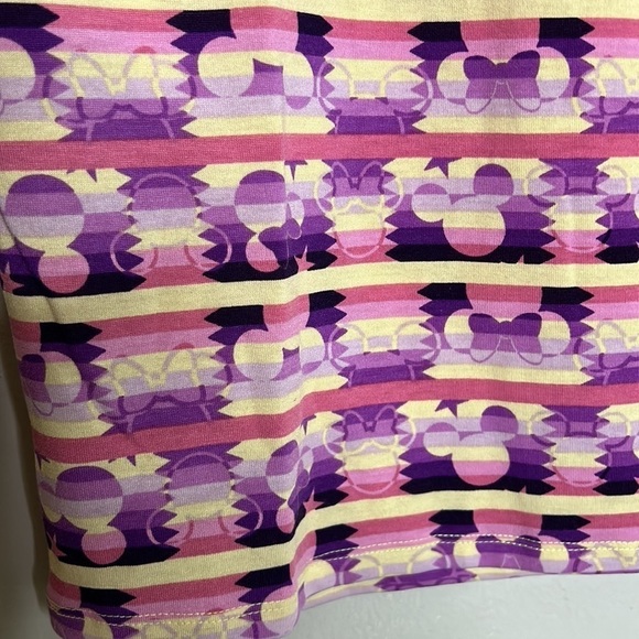 NEW LuLaRoe DISNEY JULIA DRESS Mickey Minnie Mouse Stripes Pink Purple nwt XS - Picture 3 of 5
